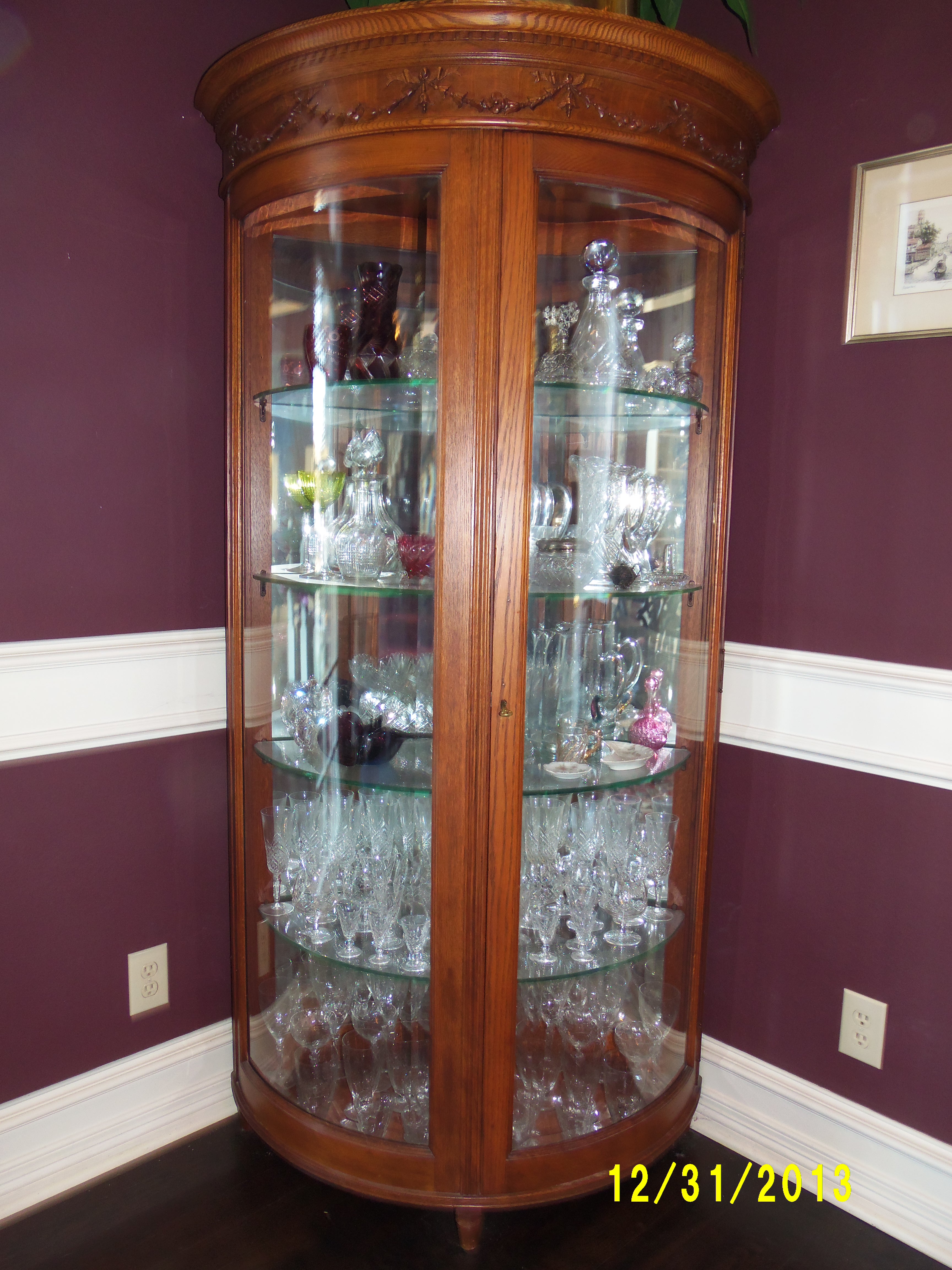 Antique Corner with curved glass doors InstAppraisal